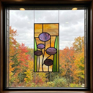 Bloemenpatroon van gebrandschilderd glas: modern zonnevangerontwerp uit het midden van de eeuw (pdf en png) afbeelding 2