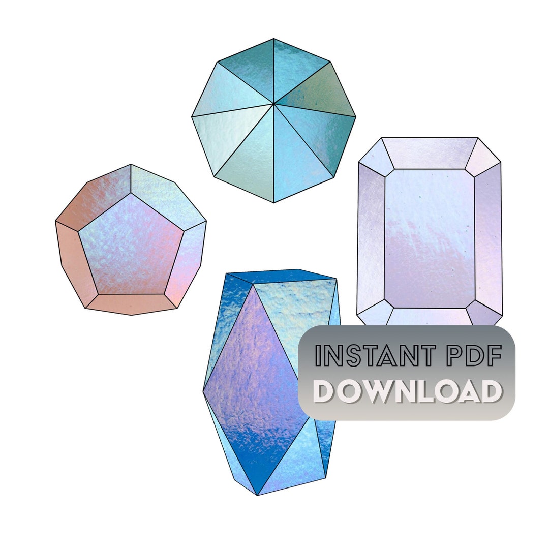 Beginner Stained Glass Geometric Patterns, Modern Stained Glass Gems