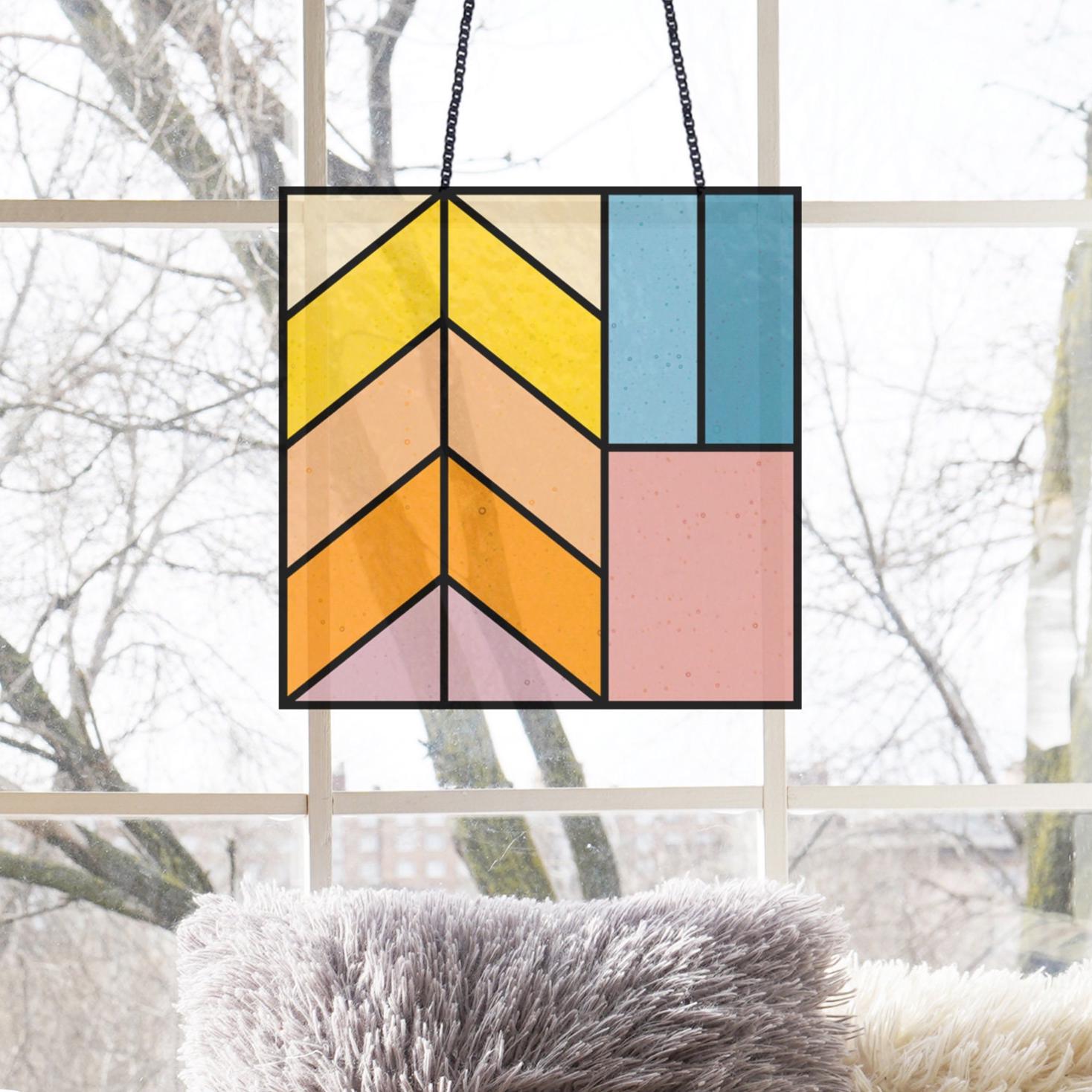 モダンなステンドグラスのパターン：初心者向け幾何学デザイン（PDF