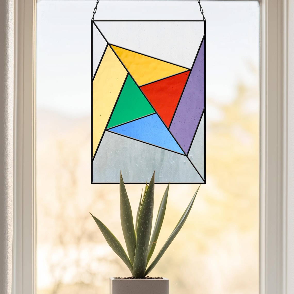 Beginner Stained Glass Pattern: Geometric Pinwheel Suncatcher PDF & PNG ...