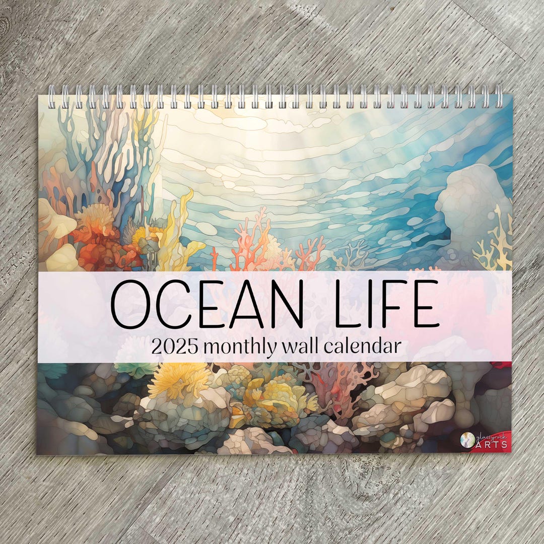 Ocean Life 2025 Wall Calendar, Ocean Calendar for 2025, Ocean