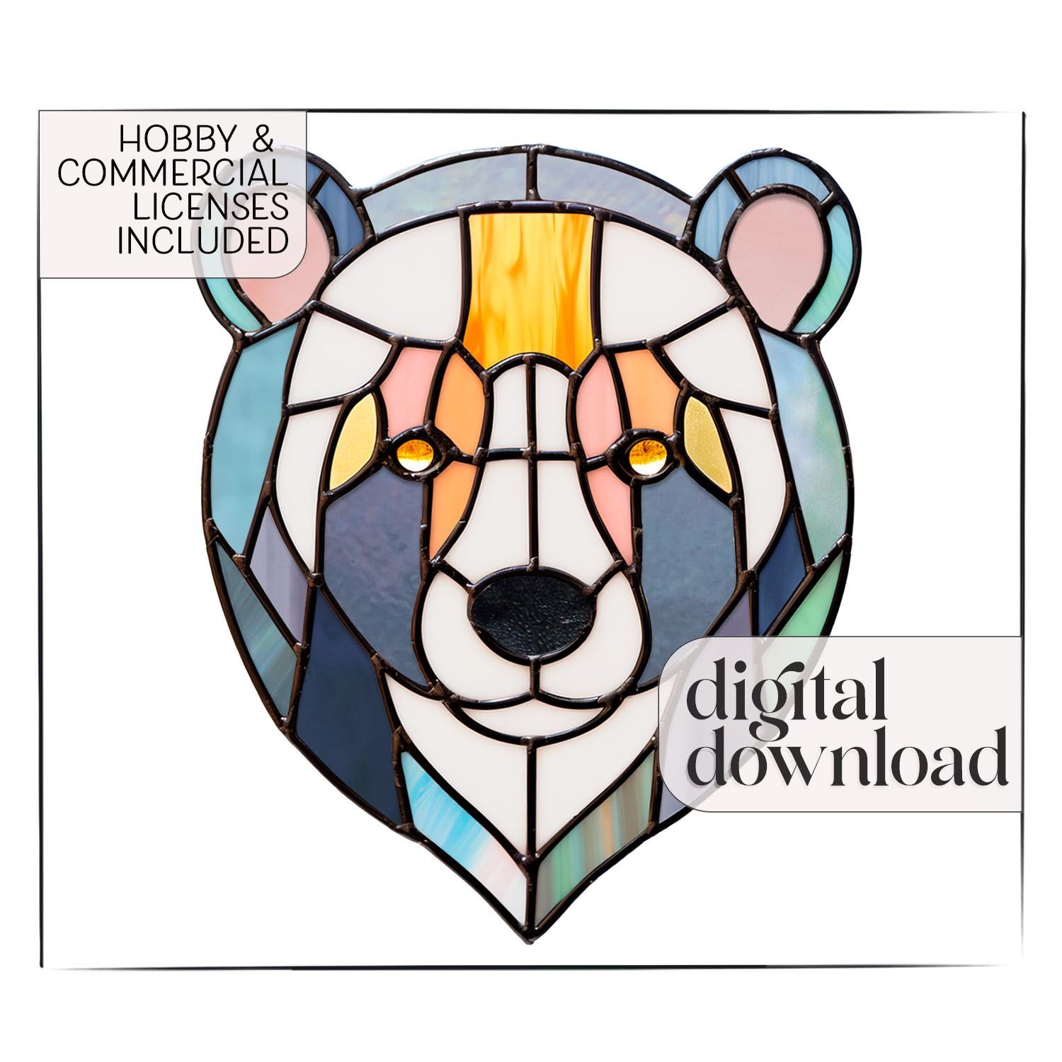 bear-stained-glass-pattern-digital-pdf-download-bear-template-stain-glass-pattern-for-bear-suncatcher-etsy