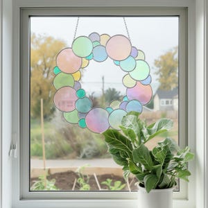 Bubble Wreath Glasmalerei-Muster: Runder Suncatcher-Vorlage (PDF & PNG Digital Download)