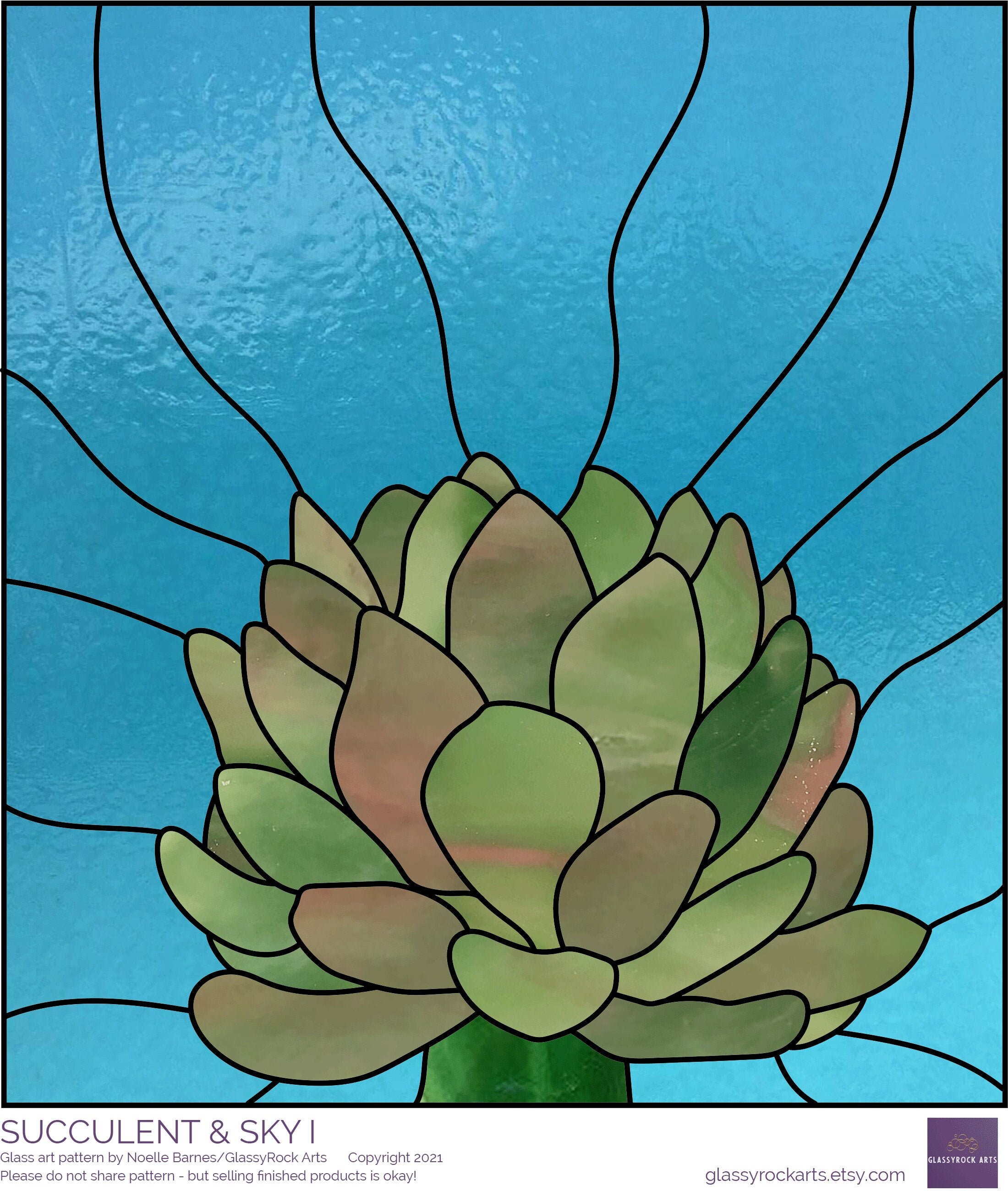 Succulent Stained Glass Pattern Instant Digital PDF Download Etsy succulent-stained-glass-pattern-instant-digital-pdf-download-etsy