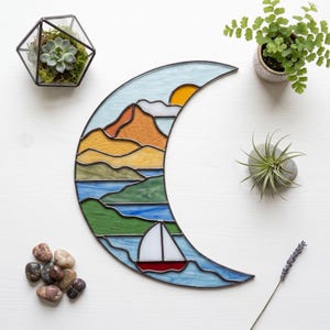 Stained Glass Landscape Patterns: Modern Suncatchers (Digital Download) image 12