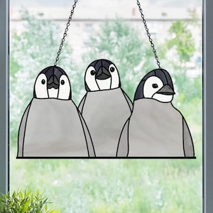 Stained Glass Baby Penguin Suncatcher Pattern (PNG & PDF Download)