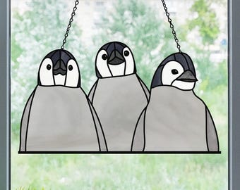 Stained Glass Baby Penguin Suncatcher Pattern (PNG & PDF Download)