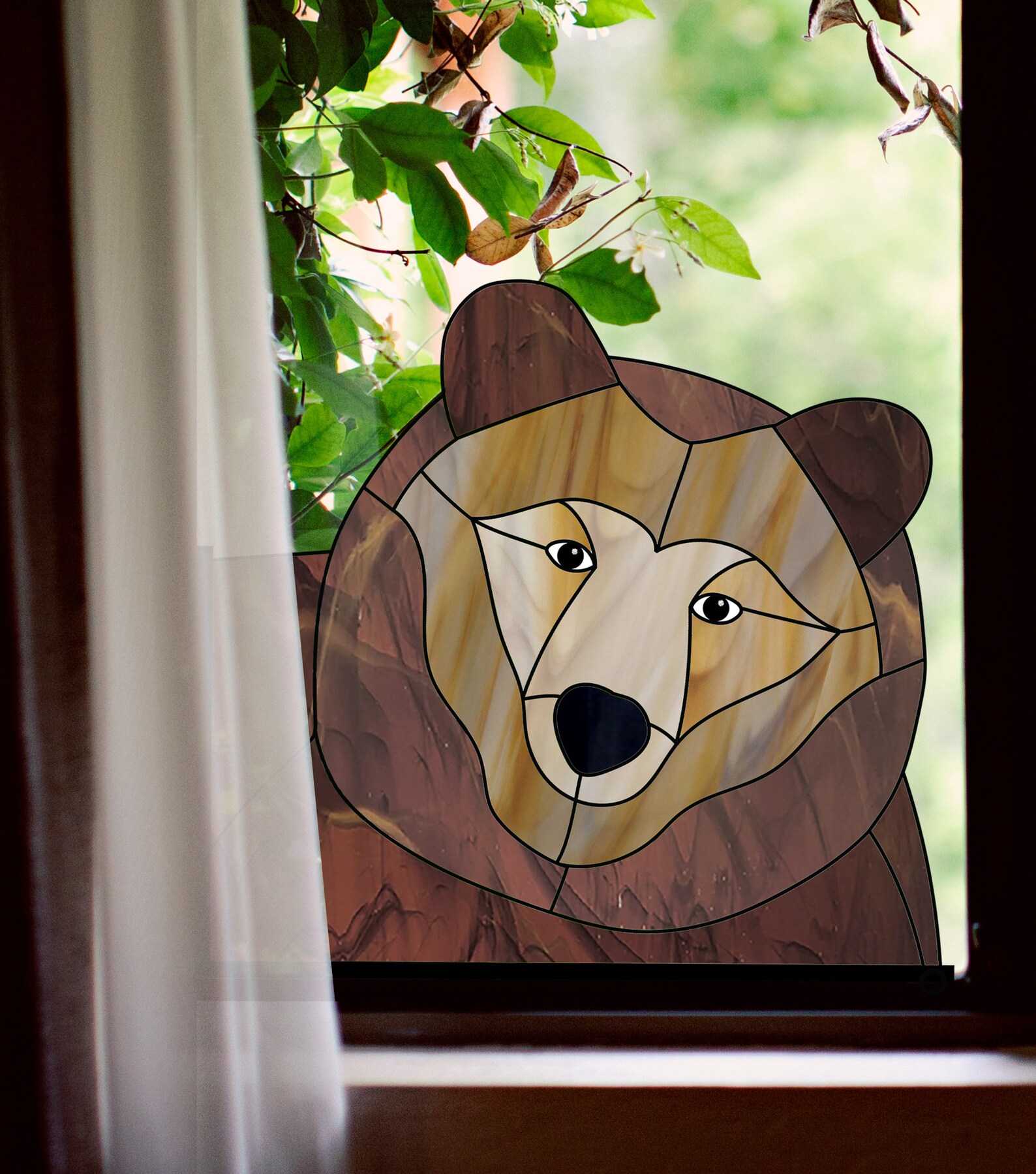 Bear Stained Glass Pattern Digital Pattern to Download Etsy