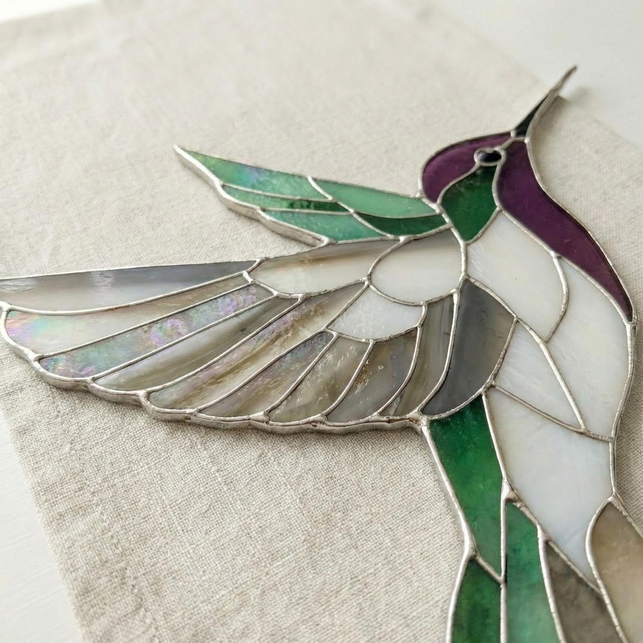 Large Hummingbird Pattern Stained Glass Giant Hummingbird Pattern: Large Suncatcher (PNG, SVG ...