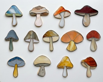 Stained Glass Mushroom Patterns: 13 Digital Designs (PDF & PNG)
