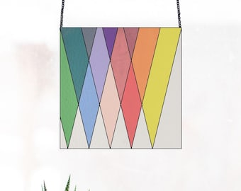 Square Stained Glass Pattern: Modern Geometric Design (PDF & PNG Download)