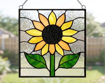 Prairie Sunflower Glasmalerei-Muster: Sonnenfänger-Design (PDF & PNG)