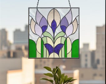Prärie Blumen Glasmalerei: Garten Suncatcher Design (PDF & PNG)