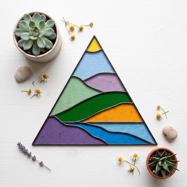 Stained Glass Landscape Patterns: Modern Suncatchers (Digital Download) image 10