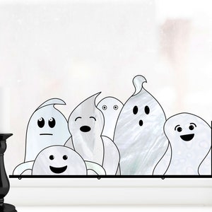 Ghosts Stained Glass Pattern, Halloween Suncatcher Pattern, Stain Glass ...