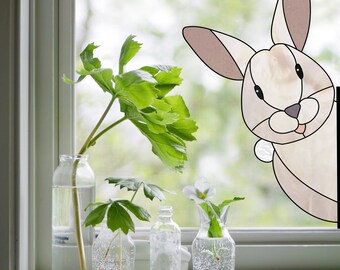 イースターバニーサンキャッチャーパターン、ステンドグラスのウサギの