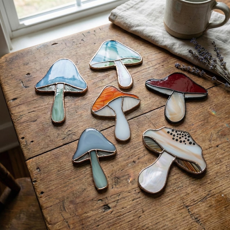 Stained Glass Mushroom Patterns: 13 Digital Designs (PDF & PNG) image 2