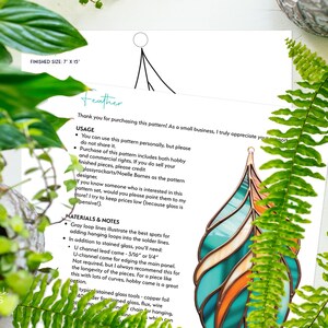 Stained Glass Feather Pattern, Printable Digital Download Design for ...