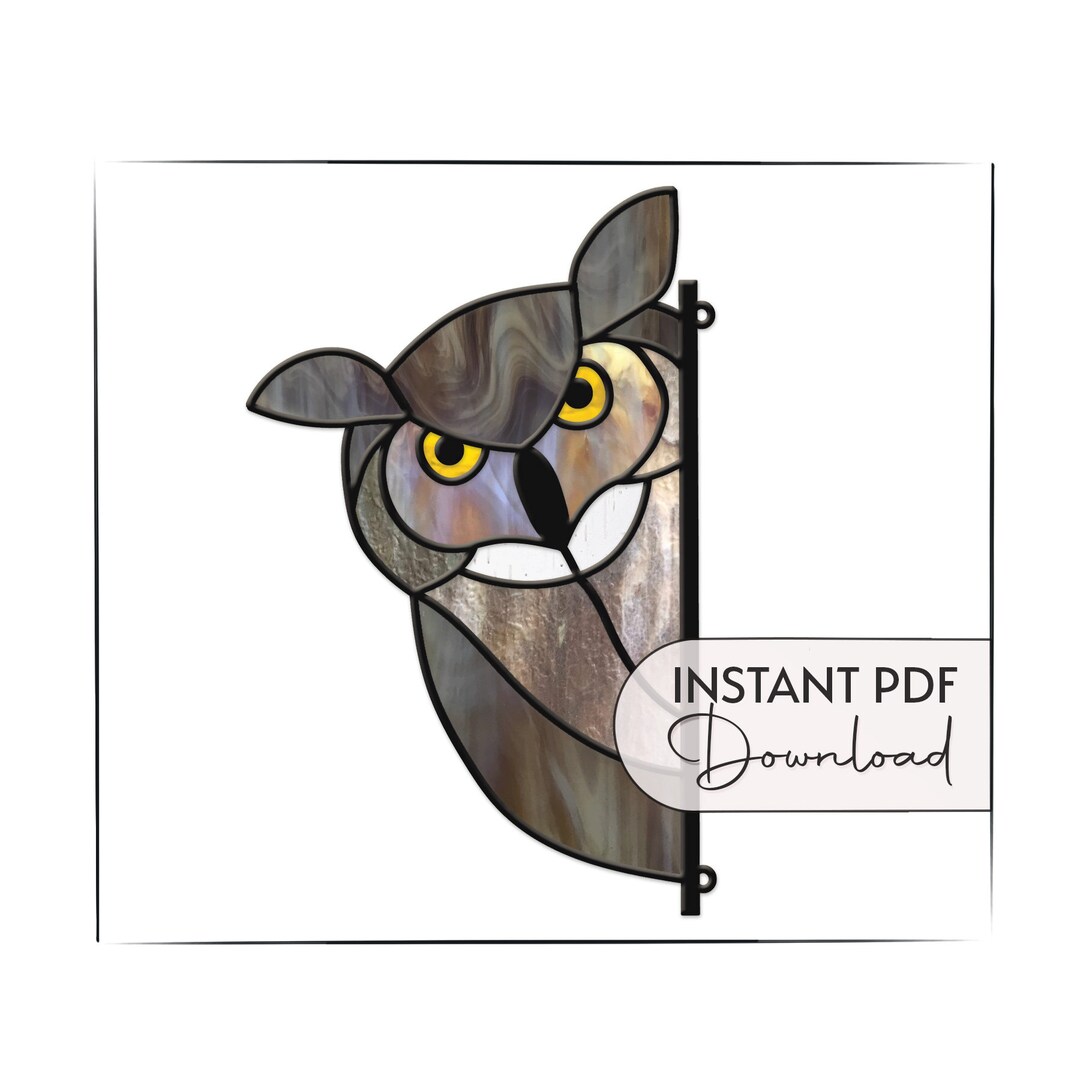 Stained Glass Owl Pattern, Digital Pattern to Download, Stained Glass ...