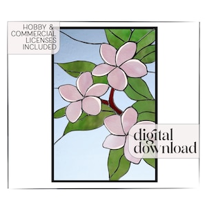 Plumeria Flowers Pattern Stained Glass PDF Digital File - Etsy
