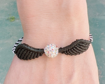 Handmade Angel Wing Cord Bracelet: Braided Rope Knot Friendship Jewelry