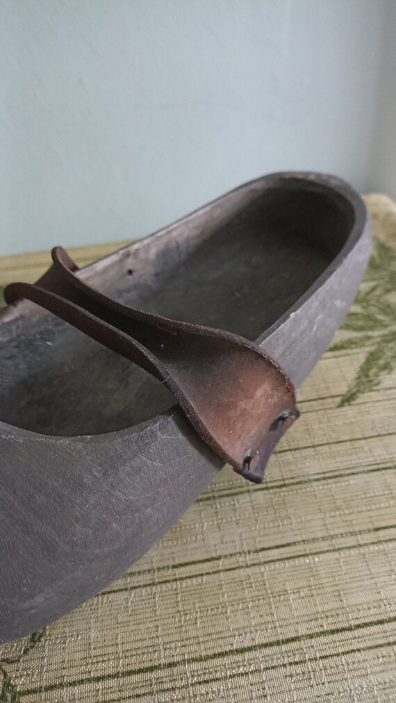 Antique French Sabots wooden clogs - image 9
