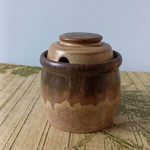 Pot de confiture/conserves rom vintage avec couvercle