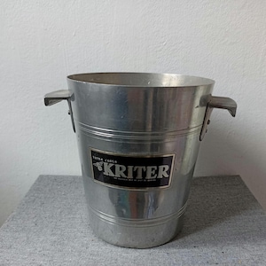 Vintage French Aluminum Champagne Ice Bucket Chiller Cooler Kriter