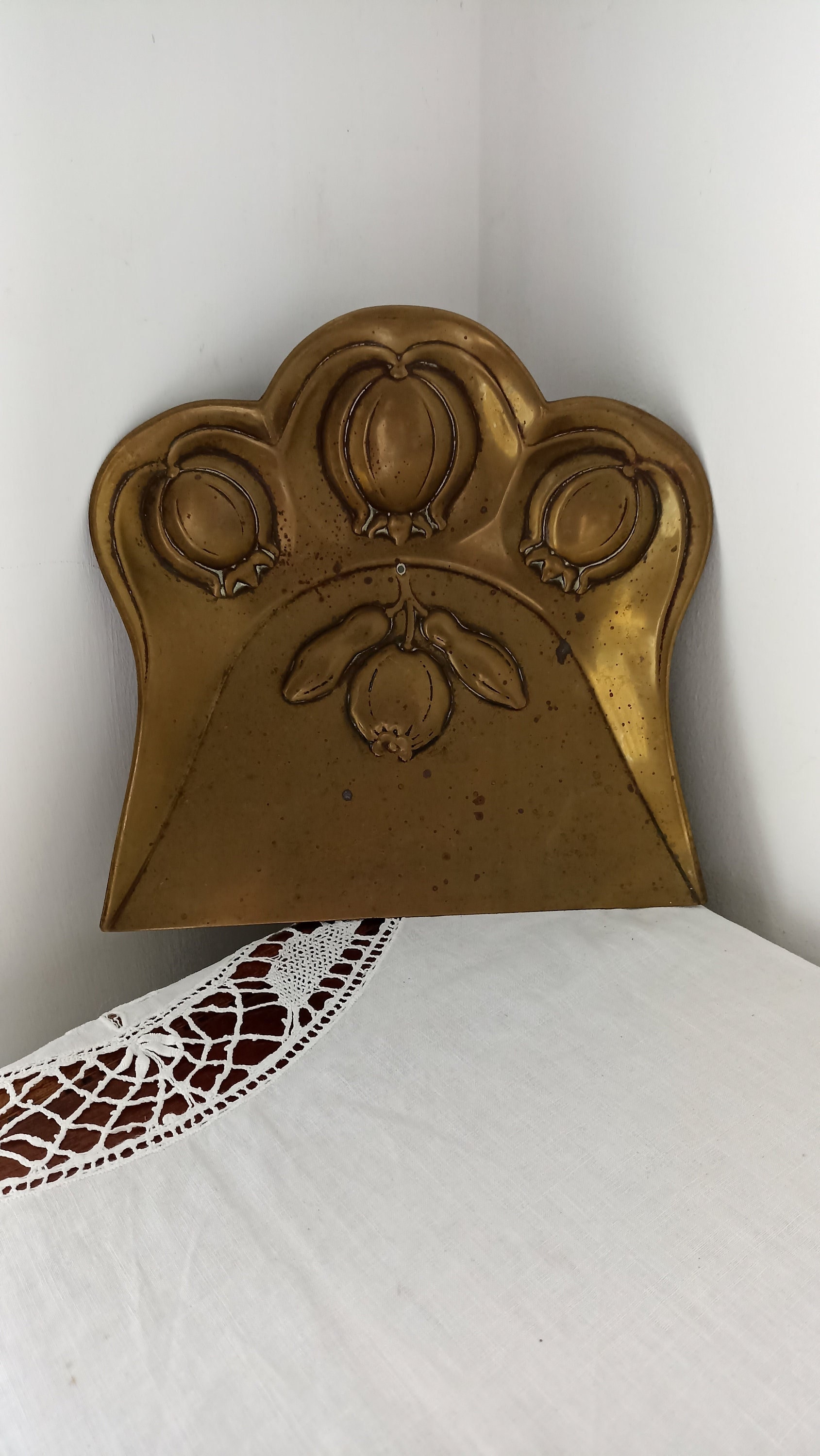 Antique J S S Solid Brass Crumb Tray Made in England