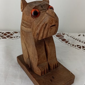 Vintage bookend Vintage Wooden Glass eye Scottish Terrier Bookend