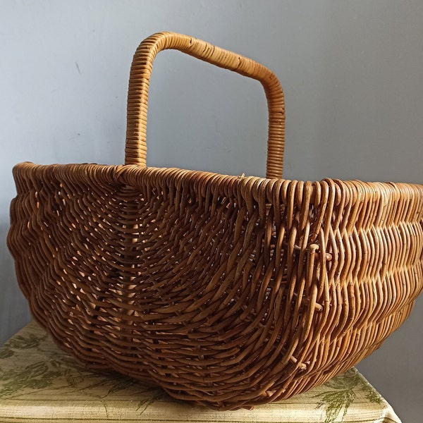 huge vintage wicker basket