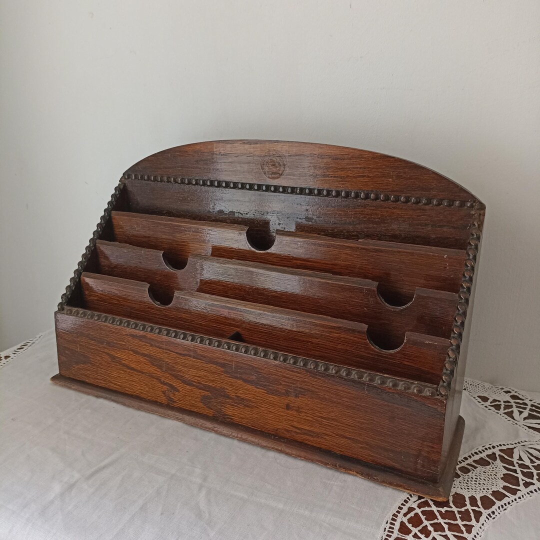 Antique Edwardian Letter Rack Desk Organiser - Etsy