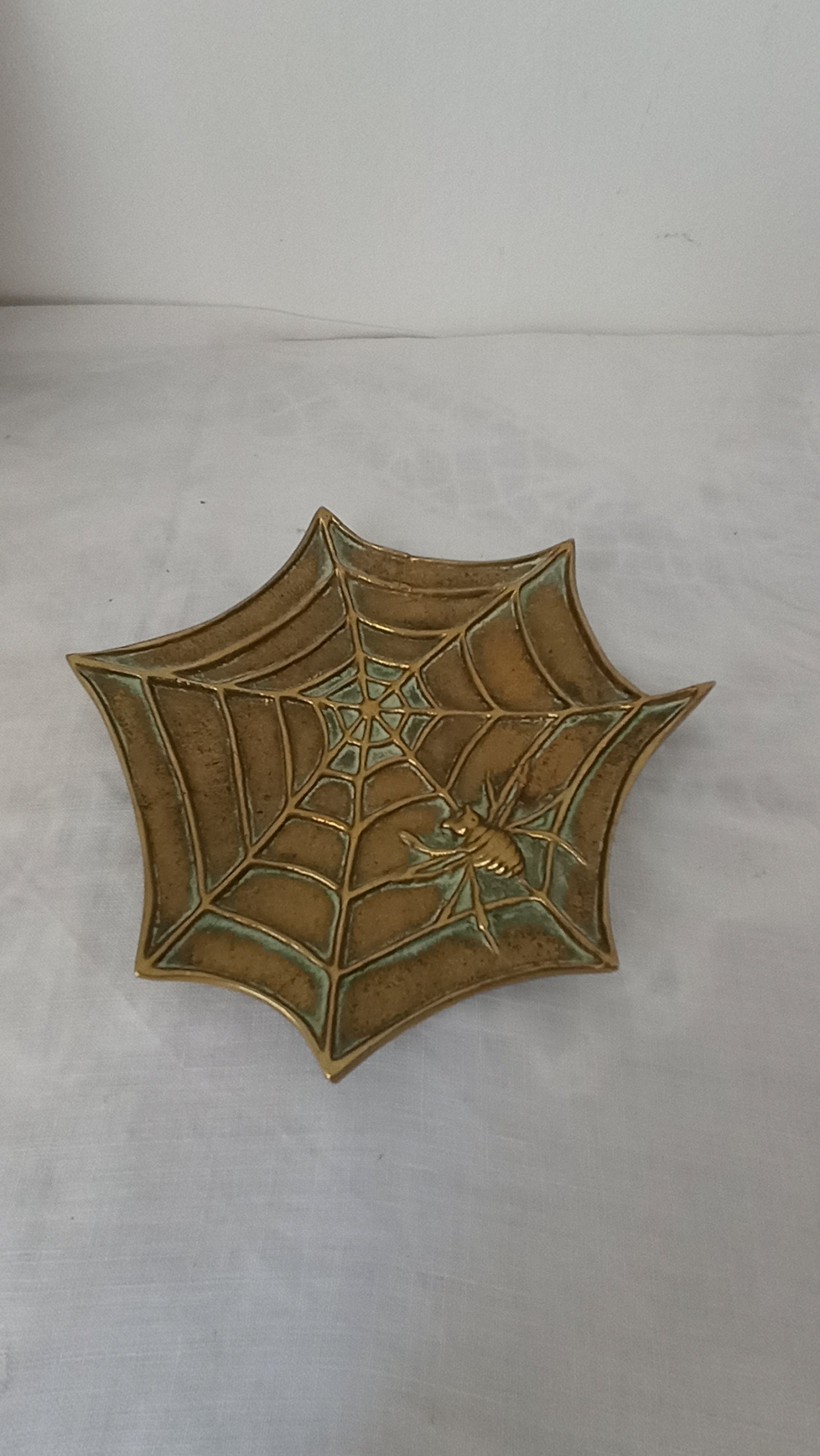 Vintage Brass Siper Web Dish, Spider Web Tray, Spider Trinket Dish, Spider Ashtray Vintage Brass Siper Web Dish, Spider Web Tray, Spider Trinket Dish, Spider Ashtray