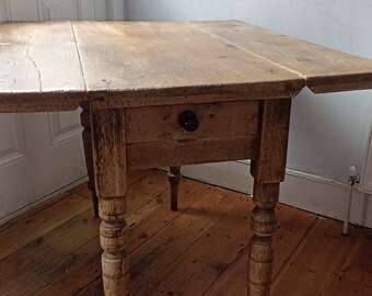 Victorian kitchen double drop leaf pine table