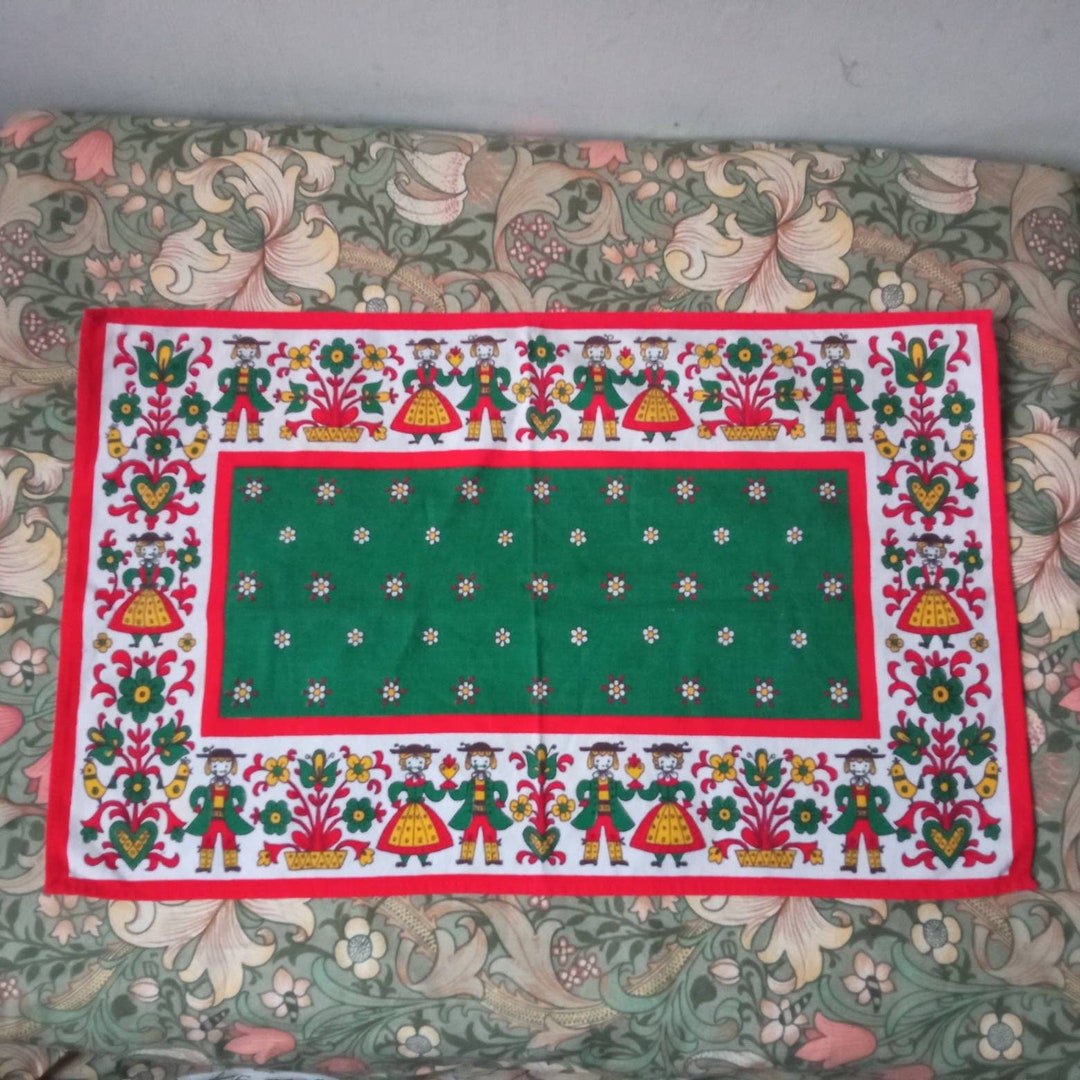 Vintage Dutch Boy and Girl Napkin Mat Cloth Etsy