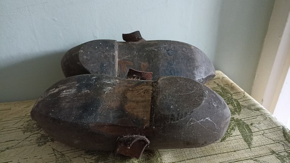 Antique French Sabots wooden clogs - image 7