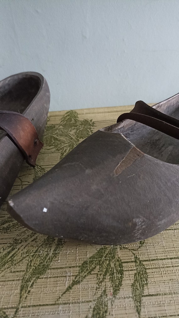 Antique French Sabots wooden clogs - image 6