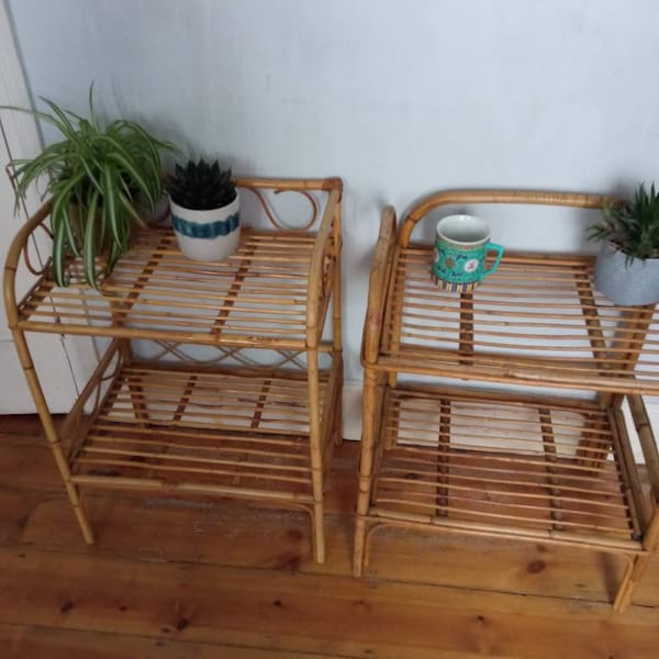 Bamboo Bedside Table Etsy UK