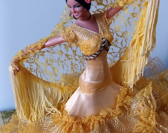 Large 33 cm tall Spanish Flamenco Dancer Doll, 1970’s