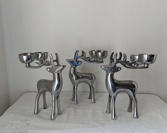 Metal Reindeer Tealight Candle Holder Candelabra Christmas Xmas