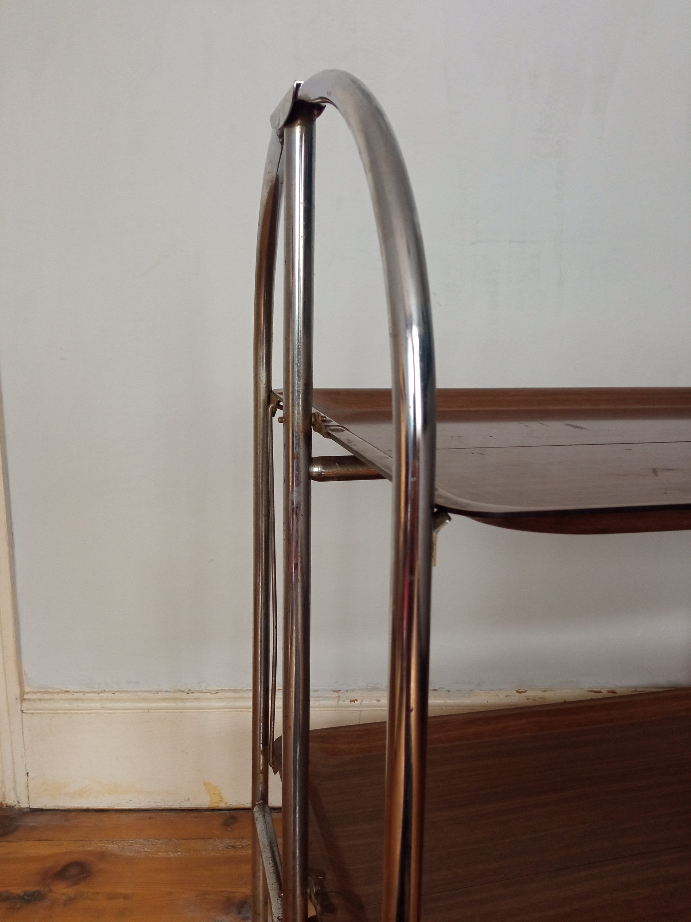 Chariot à légumes inox et formica années 60