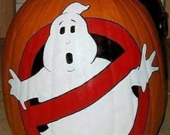 Handgeschilderde 'Ghost Buster' plastic pompoen