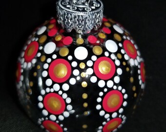 Handgeschilderd 'vakantie' mandala-glasornament