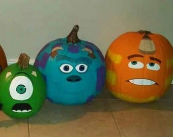 Handgeschilderd 'Monsters Inc.' Plastic pompoen