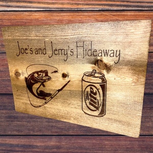 FISHING DECOR SIGN, personalized laser engraved wood sign, customized wooden sign, Man cave custom wood sign beer, fishing & hunting