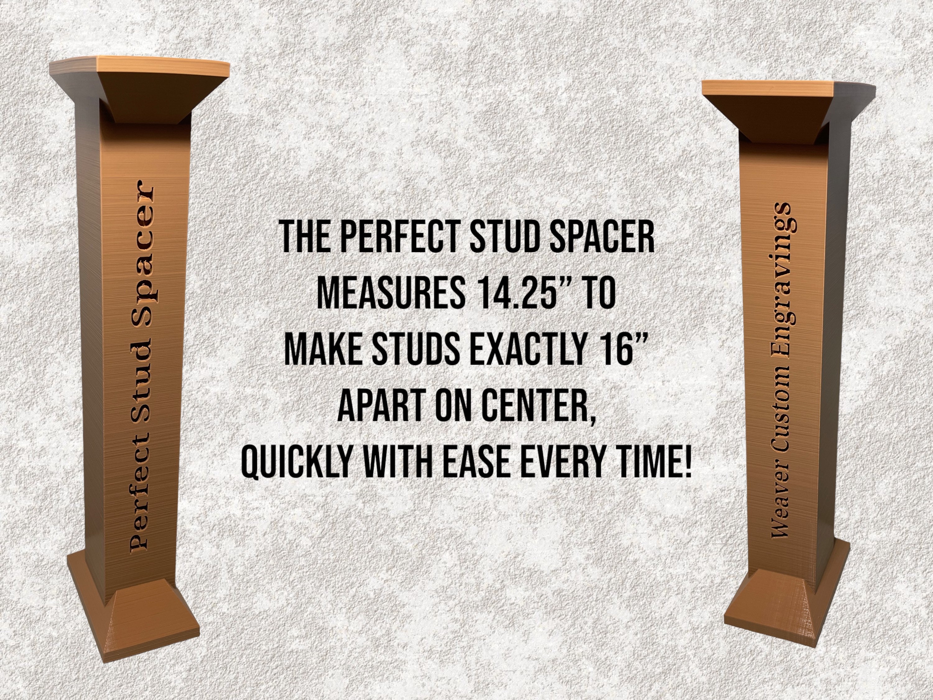 Perfect Stud Spacer Tool  Tool To Perfectly Space Wall Studs Easily –  Weaver Custom Engravings
