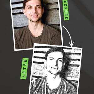 Photo To Pencil Drawing, Custom Pencil Drawing Portrait, Convert Image To Drawing