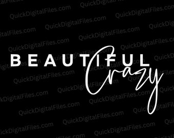 Hermoso diseño de texto alocado: tipografía minimalista (descarga digital)
