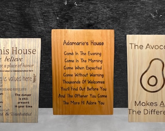 Letrero de madera grabado con láser personalizado / Letrero de boda personalizado / Regalo para novia