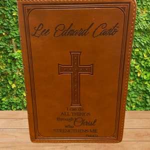 Bible Personalized Makes A Great Christian Gift, Baptism Or Birthday Leather Bible, Mothers Day Laser Engraved KJV Christian Bible image 4